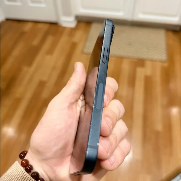 Black Smartphone with Blue and White Display
